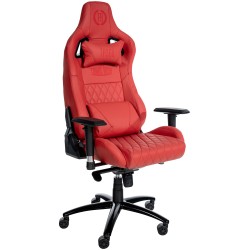 Silla de oficina Keren en piel auténtica roja