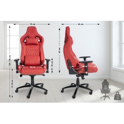 Silla de oficina Keren en piel auténtica roja