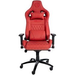 Silla de oficina Keren en piel auténtica roja