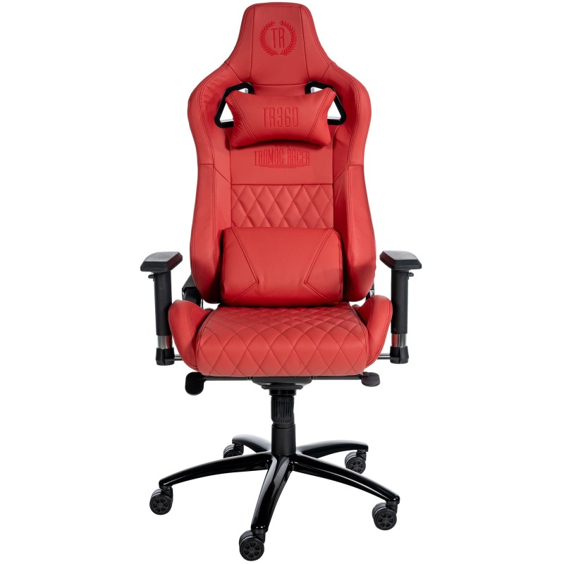Silla de oficina Keren en piel auténtica roja