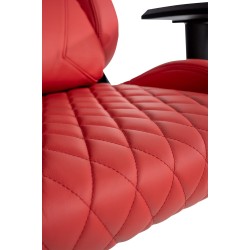 Silla de oficina Keren en piel auténtica roja