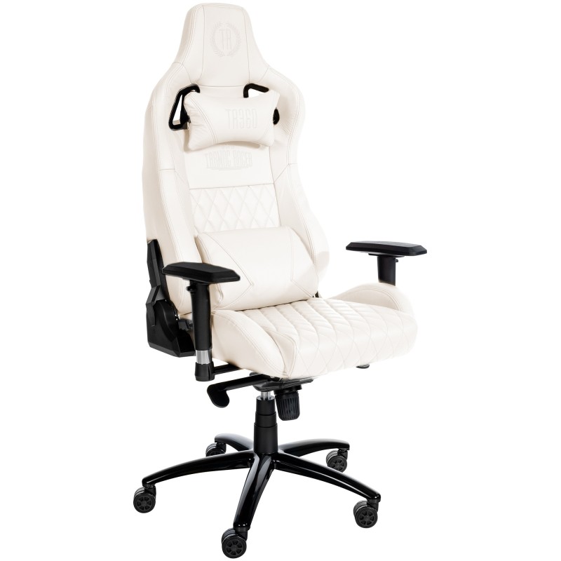 Silla de oficina Keren en piel auténtica blanca