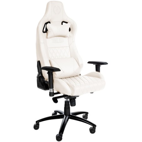 Silla de oficina Keren en piel auténtica blanca