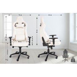 Silla de oficina Keren en piel auténtica blanca