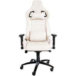 Silla de oficina Keren en piel auténtica blanca