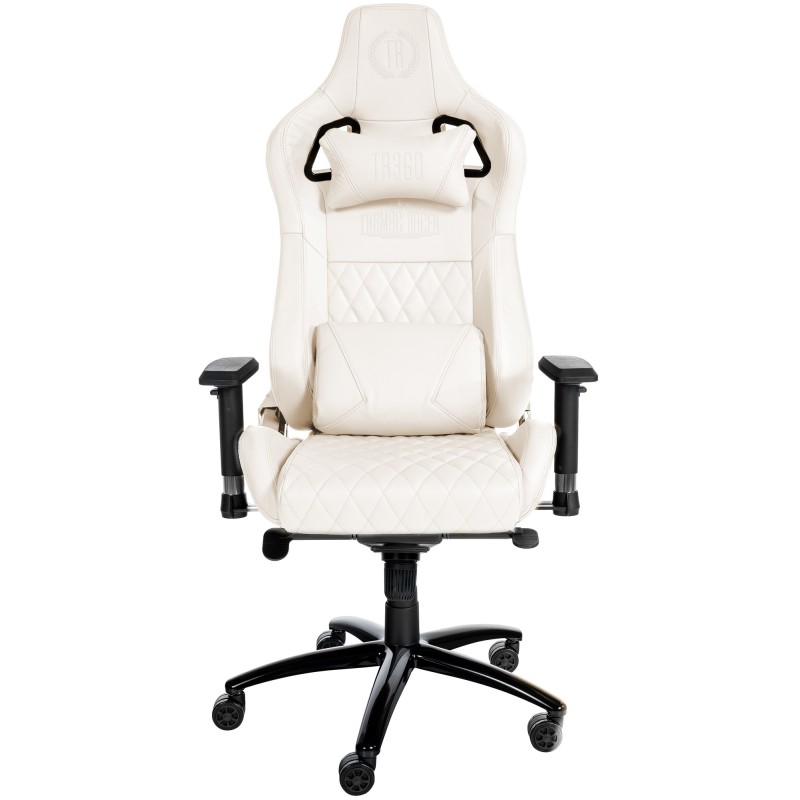 Silla de oficina Keren en piel auténtica blanca