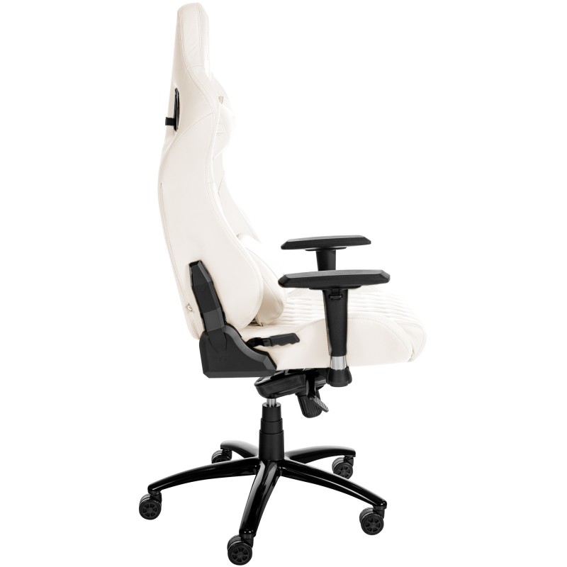 Silla de oficina Keren en piel auténtica blanca