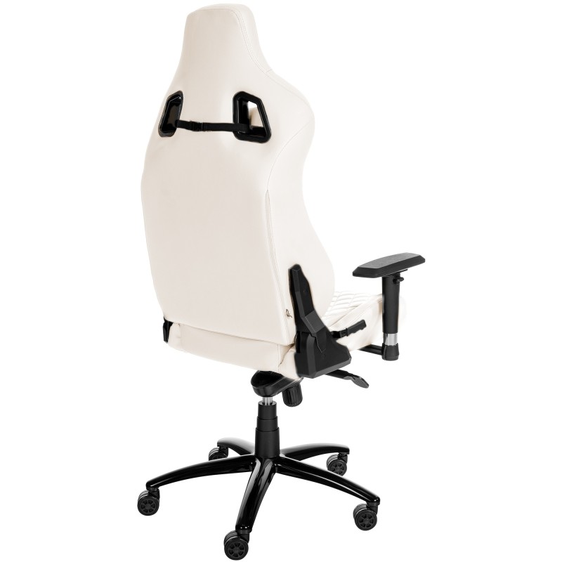 Silla de oficina Keren en piel auténtica blanca