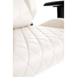 Silla de oficina Keren en piel auténtica blanca