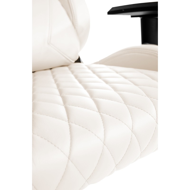 Silla de oficina Keren en piel auténtica blanca