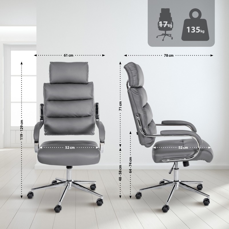 Silla de oficina gris Campo