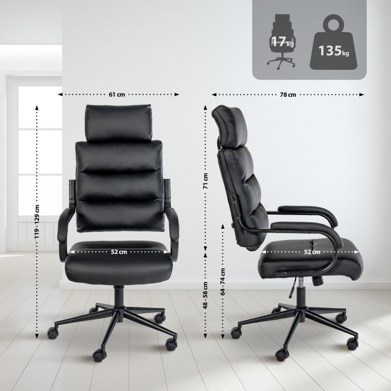 Silla de oficina Campo negra/negra