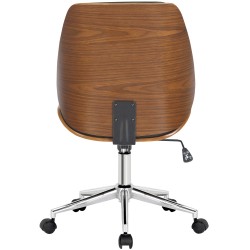 Silla de oficina Mitch cromada en nogal/negro