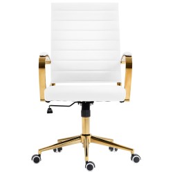 Sillón de oficina Havanna, piel sintética blanca