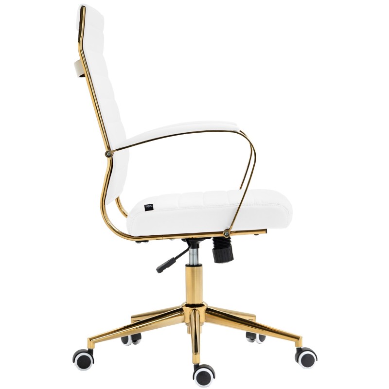 Sillón de oficina Havanna, piel sintética blanca