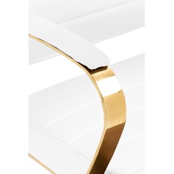 Sillón de oficina Havanna, piel sintética blanca