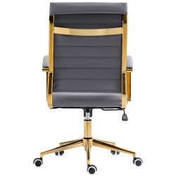 Silla de oficina Havanna, polipiel gris