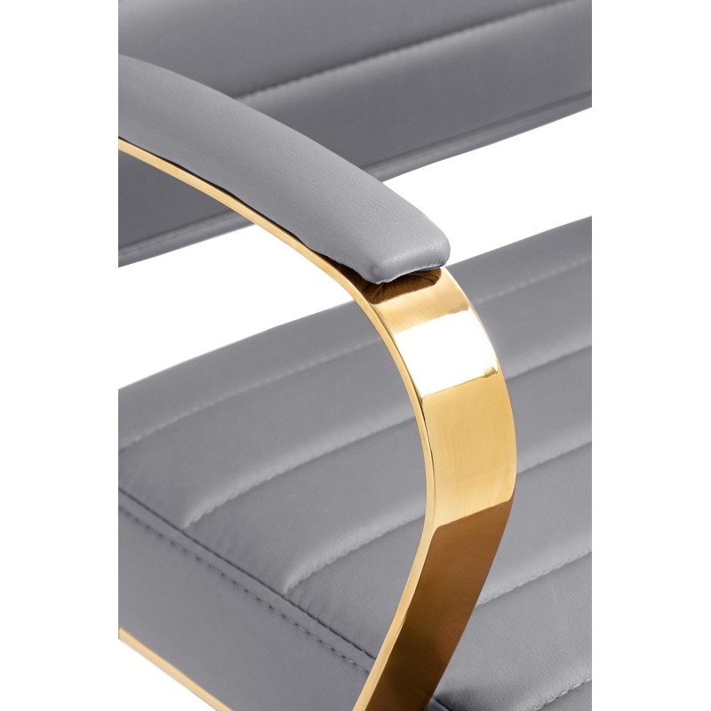 Silla de oficina Havanna, polipiel gris