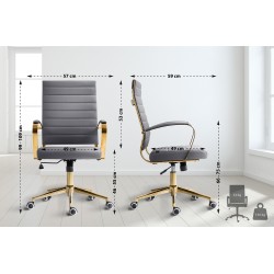 Silla de oficina Havanna, polipiel gris