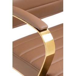 Sillón de oficina Havanna, piel sintética marrón claro