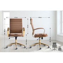 Sillón de oficina Havanna, piel sintética marrón claro