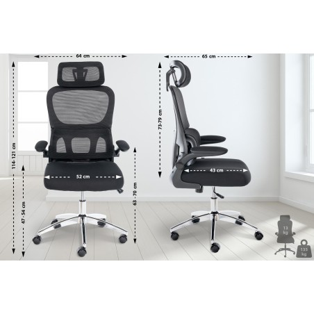 Silla de oficina negra Overton