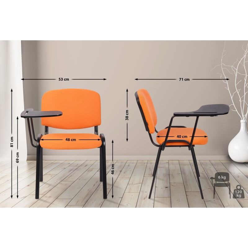 Silla Ken con mesa plegable en tela naranja