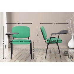 Silla Ken con mesa plegable en tela verde