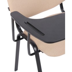 Silla Ken con mesa plegable, tela color crema