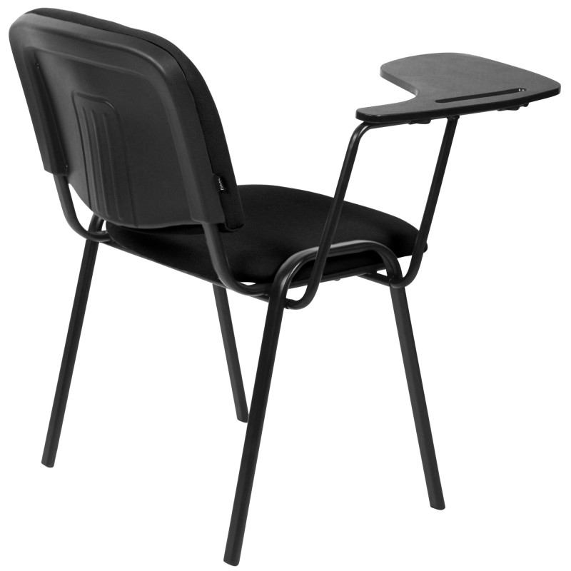 Silla Ken XL con mesa plegable en tela negra