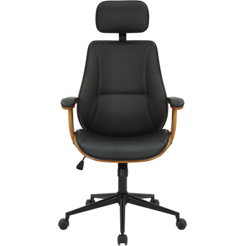 Silla de oficina Lugo, piel sintética, nogal/negro