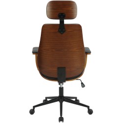 Silla de oficina Lugo, piel sintética, nogal/negro