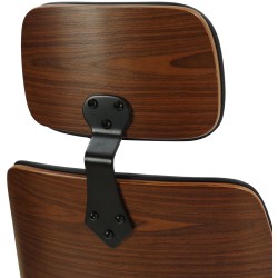 Silla de oficina Lugo, piel sintética, nogal/negro