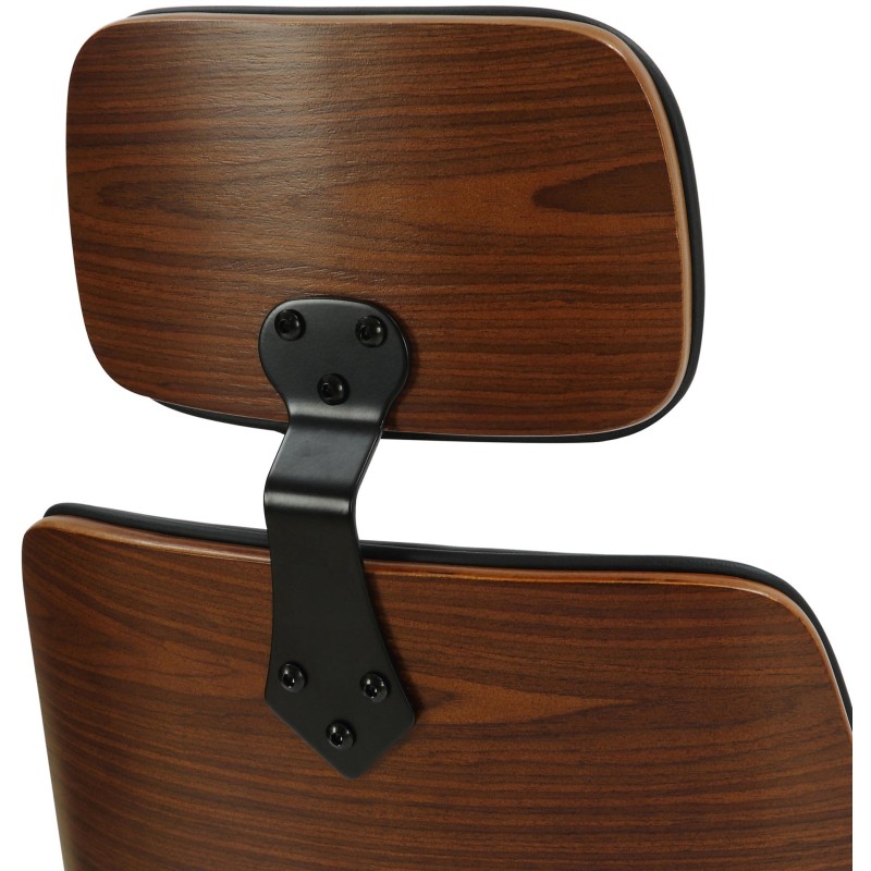 Silla de oficina Lugo, piel sintética, nogal/negro