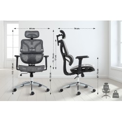 Silla de oficina gris Deshler