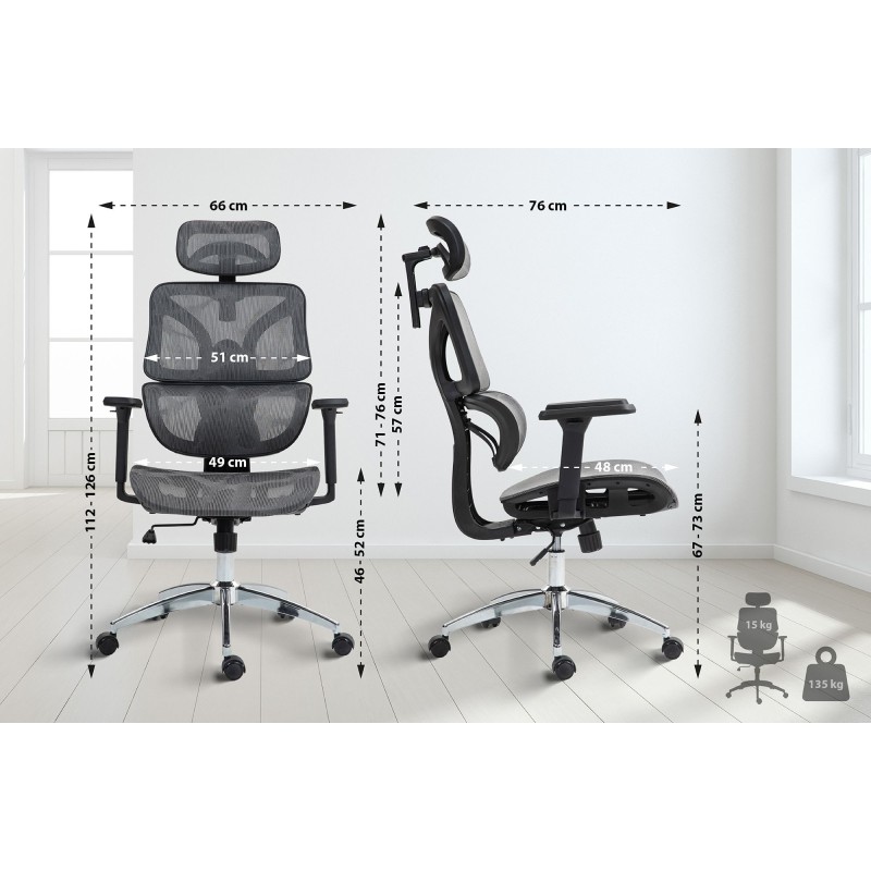 Silla de oficina gris Deshler