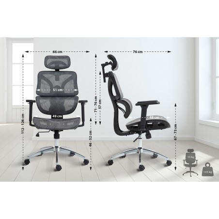 Silla de oficina gris Deshler