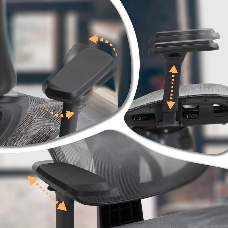 Silla de oficina gris Deshler