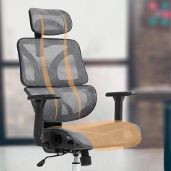 Silla de oficina gris Deshler