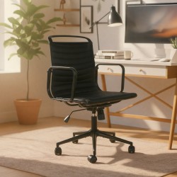 Silla de oficina Bakers, polipiel negra