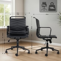 Silla de oficina Bakers, polipiel negra