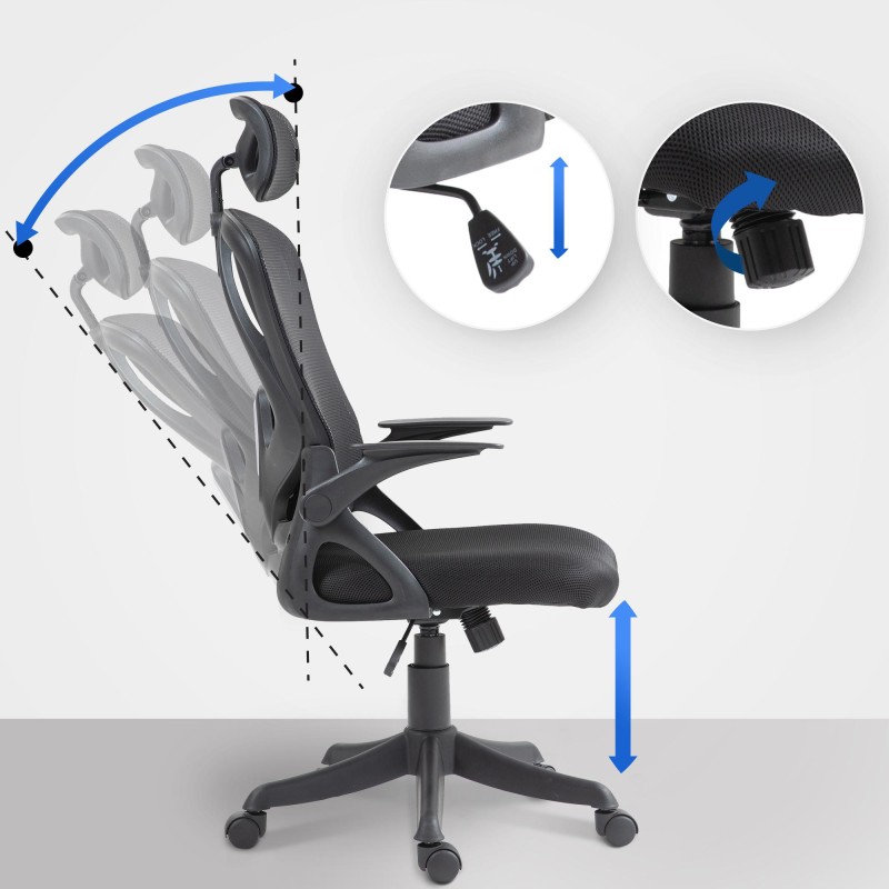 Silla de oficina negra Taos