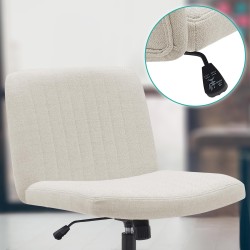 Silla de oficina Kingman de tela color crema