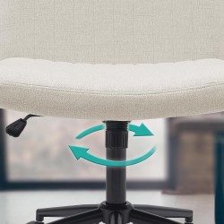 Silla de oficina Kingman de tela color crema