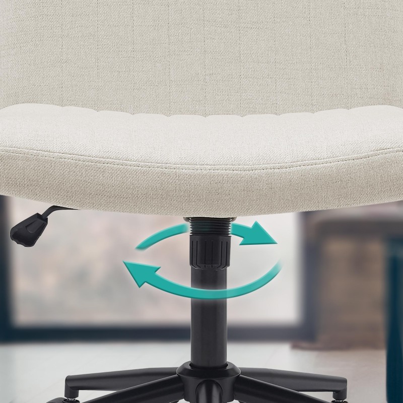 Silla de oficina Kingman de tela color crema