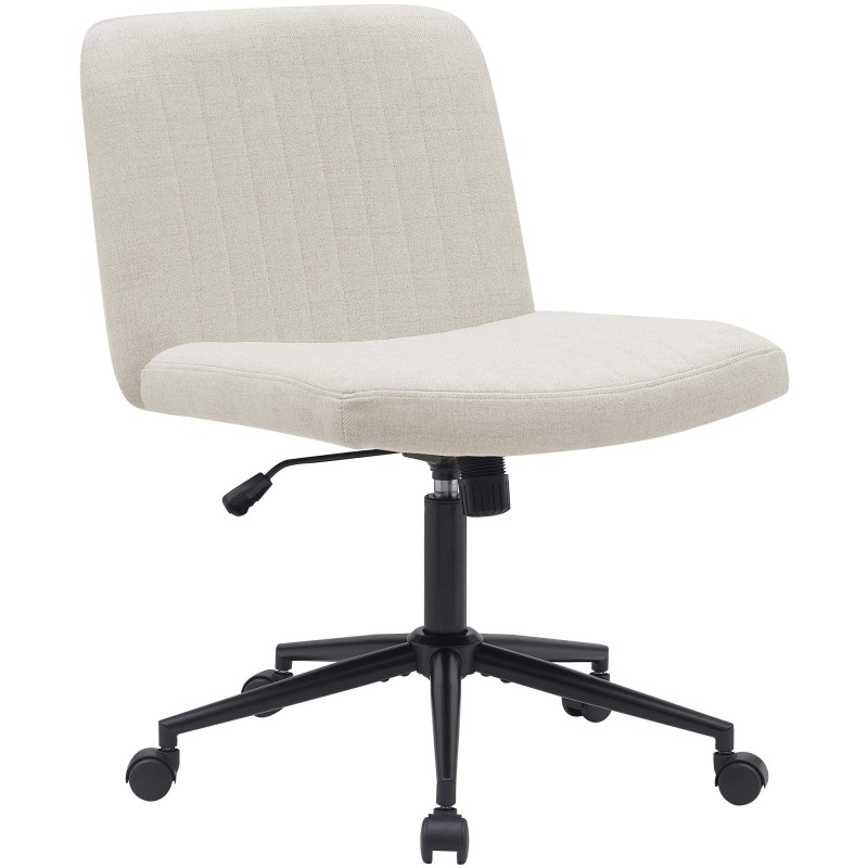 Silla de oficina Kingman de tela color crema