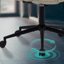 Silla de oficina Kingman de tela color crema