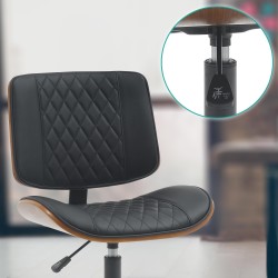 Silla de oficina Plover, piel sintética, nogal/negro