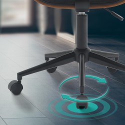 Silla de oficina Plover, piel sintética, nogal/negro