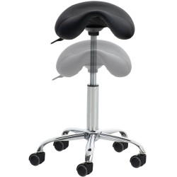 Juego de 2 taburetes de trabajo Reno, piel sintética negra